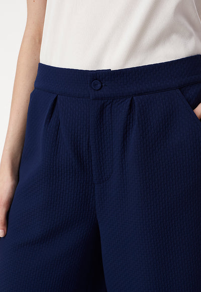 Textured Folded Hem Culottes