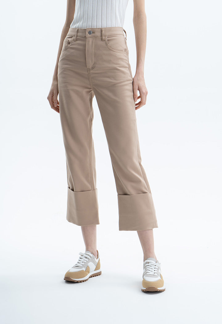 Wide Folded Solid Pants