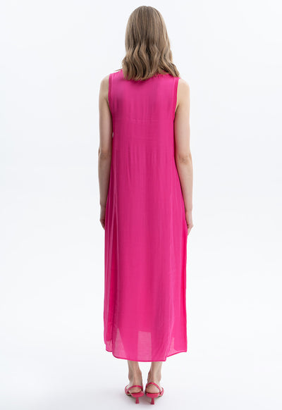 Solid A-line Maxi Sleeveless Dress