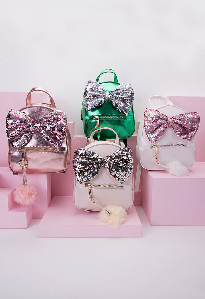 Mini Sequin Bow Backpack