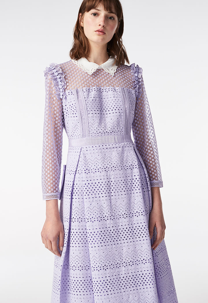 Schiffli Collar Dress - Fresqa