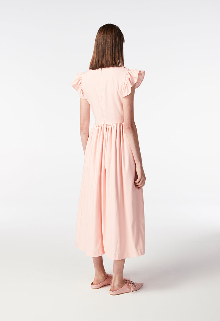 Pleated Embroidery Dress - Fresqa