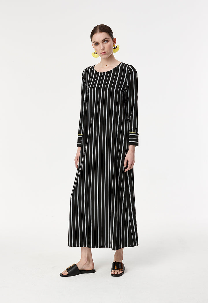 Mixed Stripes Long Dress