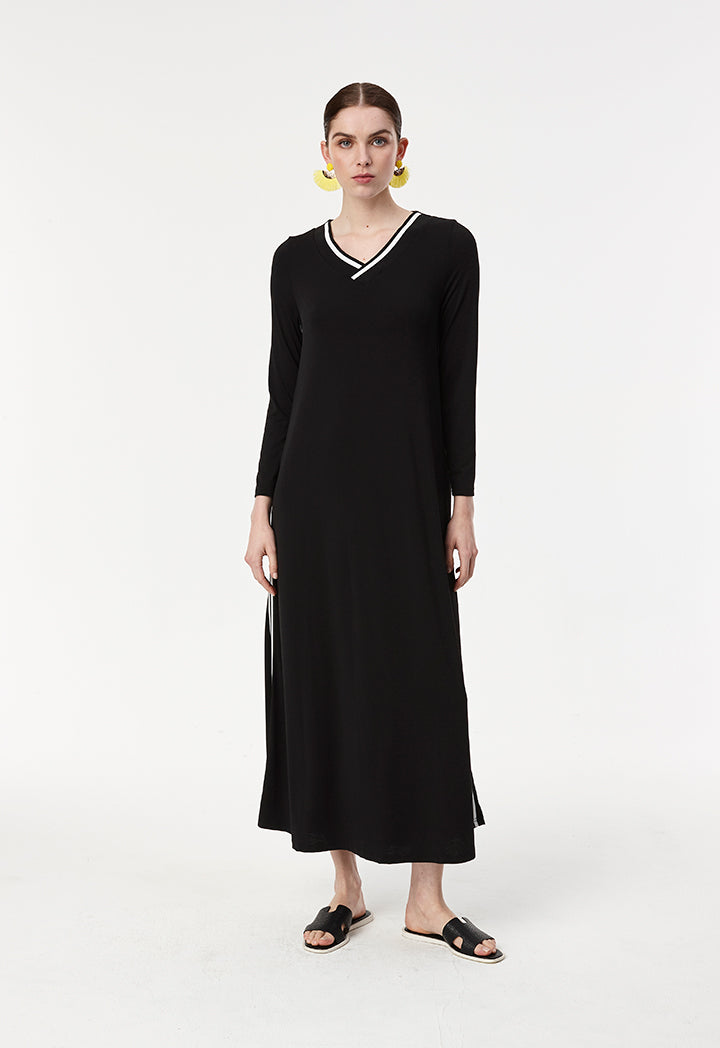 Rib-Edge Jersey Dress