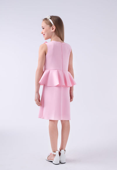 Uneven Bow Sleeveless Dress