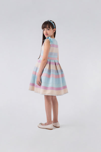 Color Blocking Dotted Sleeveless Dress