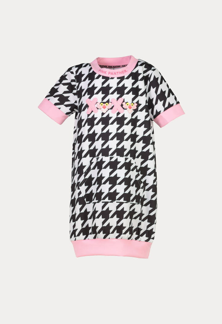 Pink Panther Houndstooth Print Dress