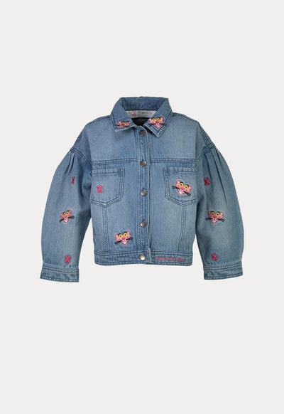 Pink Panther Embroidered Denim Jacket