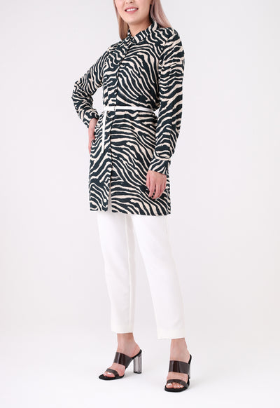 Zebra Print Longline Shirt