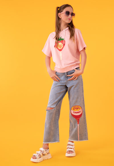 Chupa Chups Ripped Knee Denim Jeans