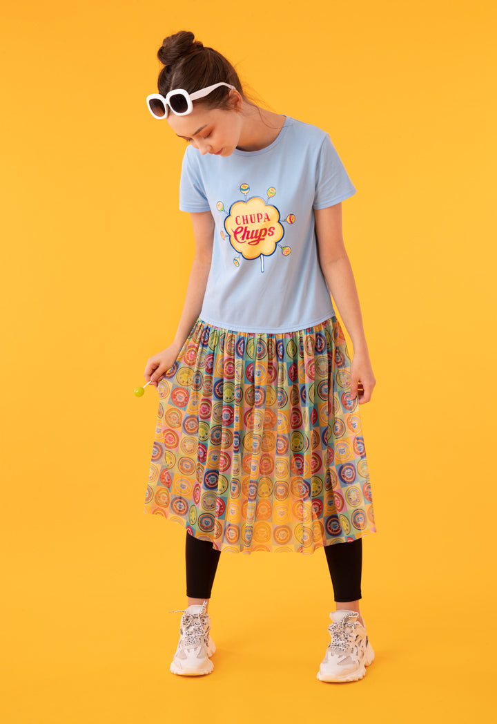 Chupa Chups Printed Tulle Jersey Dress