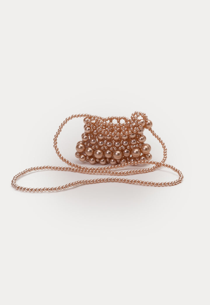 Full Beaded Pearly Sling Purse Bag