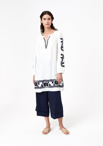 Off White Ethnic Tunic - Fresqa