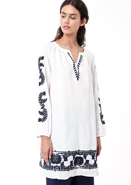 Off White Ethnic Tunic - Fresqa