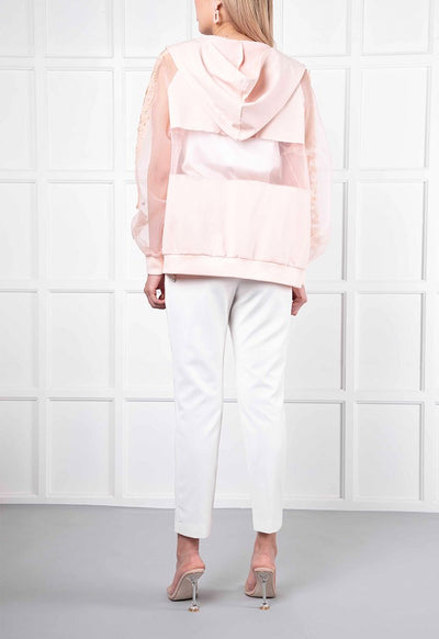 Organza Trim Hooded Jacket