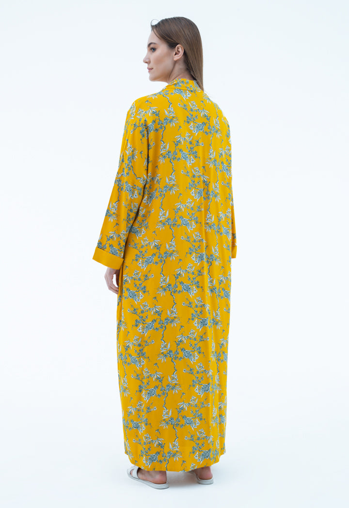 Contrast Printed Maxi Abaya