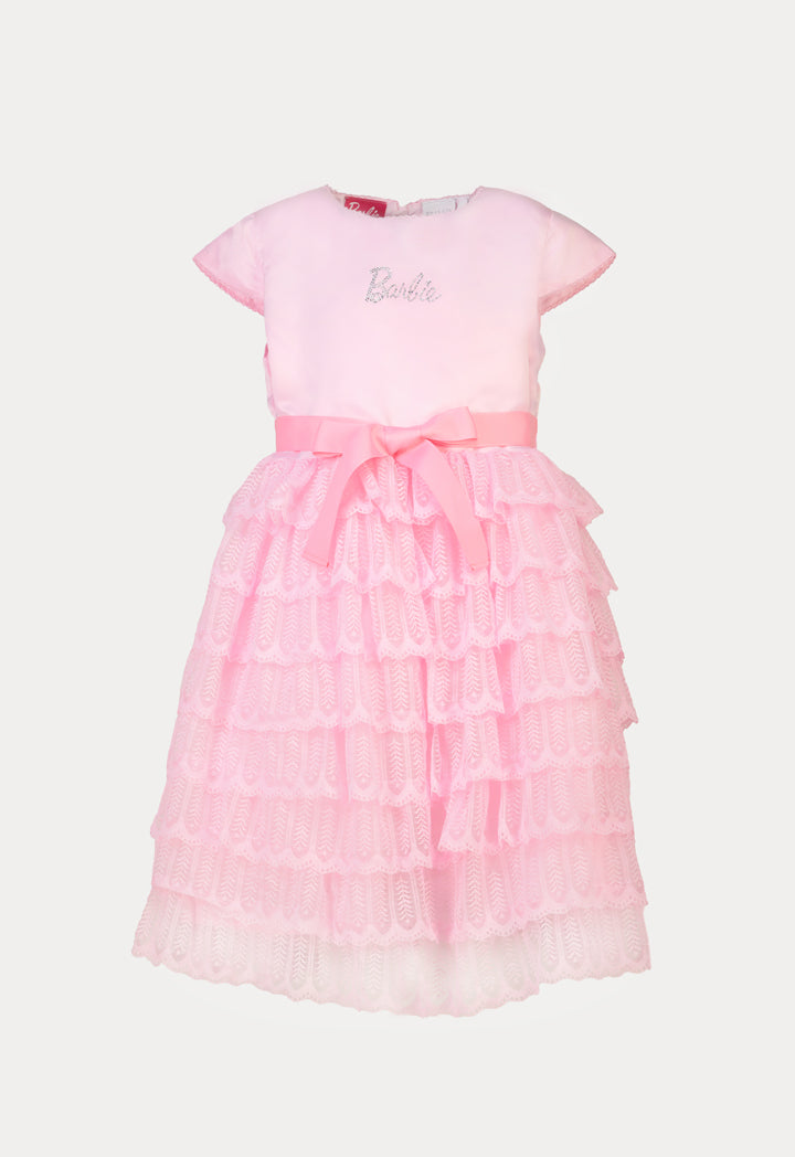 Barbie Layer Ruffle Lace Fabric Embellish Dress