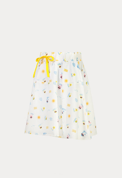 Baby Shark Drawstring Printed Skirt