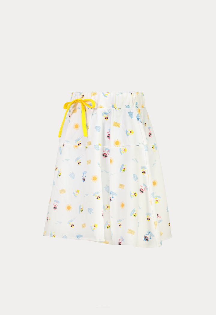 Baby Shark Drawstring Printed Skirt