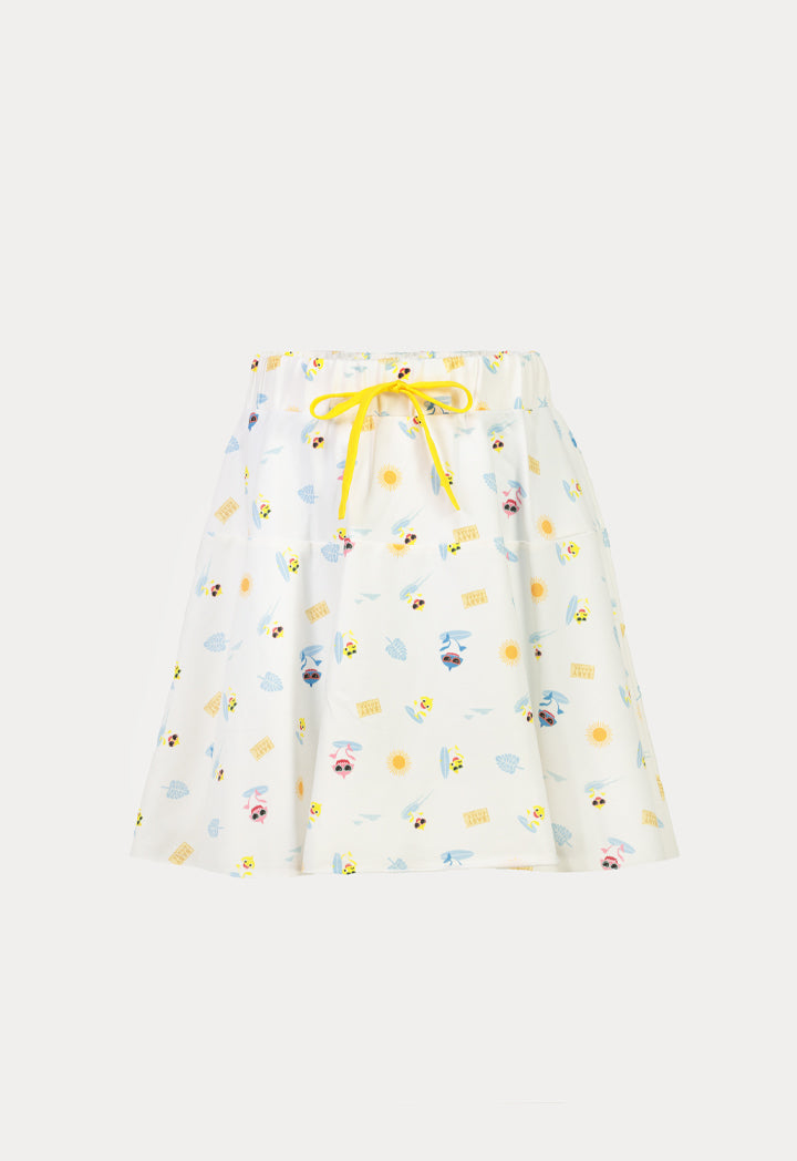 Baby Shark Drawstring Printed Skirt