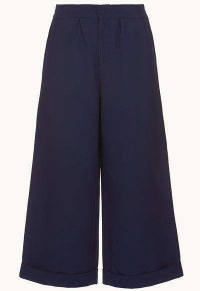 Textured Folded Hem Culottes