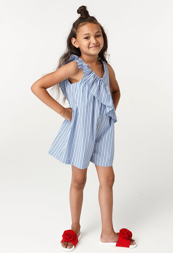 Stripe Frill Short Jumpsuit